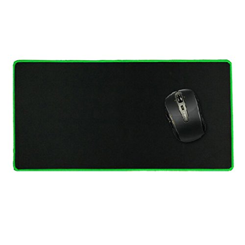 Anti-Rutsch Computer Gummi Mousepad Mousemat Gaming Mäuse Mauspads Matte für PC Laptop – Schwarz mit Grün-Rand, 300 * 700 * 2mm - 8
