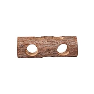 Wuyee 1 Unids Tono de Madera Hamster Jerbos Tubo de Túnel de Madera Natural Pájaro Gato Conejo Jugando Juguete 15 cm Durable y Práctico