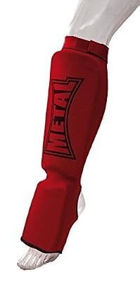 METAL BOXE Protège-Tibias/Pieds Rouge Taille S