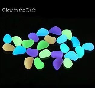 Decorative Gravel Garden or Aquarium or Yard Glow in the Dark Sky Blue Noctilucent Pebbles Stones for Walkway Park Ornaments(20pcs) (Special Note : Absorb light to emit light)