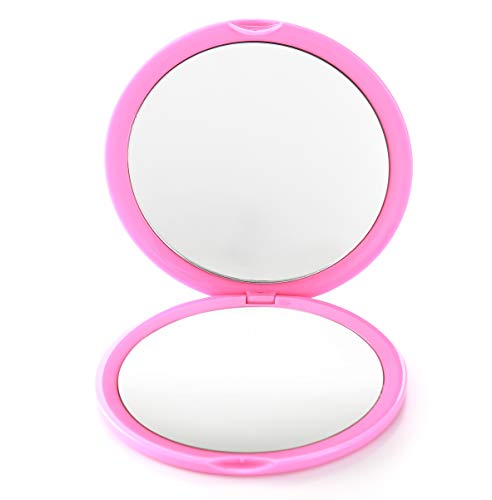 Espejo compacto de bolsillo Miss Sweet para bolso, viaje, espejo de bolsillo, imagen real y aumento de 10x