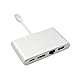 Produktbild Wokee USB-C Digitaler USB C zu AV Multiport Hub mit 4K HDMI mit USB 3.0 3.1 Typ C Adapter SD Kartenleser, Konverterkabel Ladeport Adapterkabel mit großer Projektion, Typ C Lade- und Gigabit Ethernet Adapter für Macbook Pro, Google Chromebook Pixel ( Typ-C-Hub)