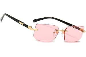 MEGAVOW Vintage Rektangulära Solglasögon, Toning Rektangel Solglasögons, Glasögonband, Lunettes De Soleil Rectangulaires Unisex, Tendance Lunette Carrées, UV400