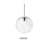wings of wind® Moderne Glaskugel E27 Leuchter hängendes Licht Transparent Droplight Hängelampe (Φ30)