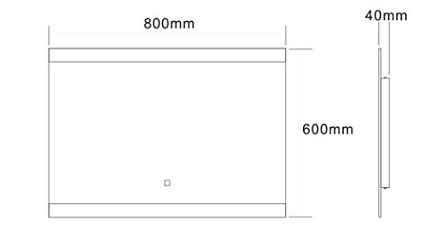 Design LED-Beleuchtung Badspiegel GS043 Lichtspiegel Wandspiegel mit Touch-Schalter Tageslichtweiß IP44 (80 x 60 cm) - 5
