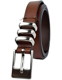 Zerimar Cinturón para mujer confeccionado en piel cuero de alta calidad Ancho 2 cms