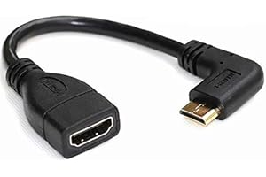 HERFAIR Mini HDMI na HDMI, Mini-HDMI męski kabel konwertera HDMI, prawy i lewy kąt mini HDMI, obsługa 1080P Full HD (lewy kąt)