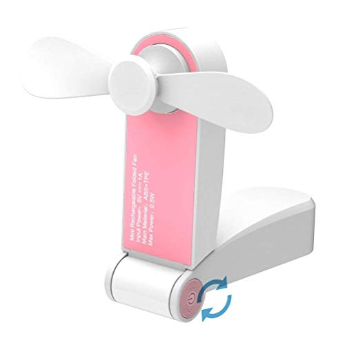 Handheld Fan,Mini USB Desk Fan Portable Personal Fan USB Rechargeable Pocket Fan Small Fanfor Home Travel -2 Speeds Pink