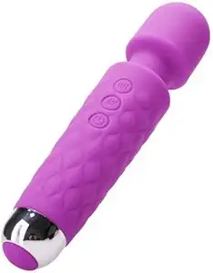 Lifecare Rechargeable Personal Body Wand Cordless Eva Massager Machine with Vibration Modes and Water Resistant (Purpel)