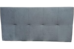 Shiito | Modelo Jensen JC - Cabecero tapizado en Terciopelo | Acabado en Color Gris - 150x50x4 cm