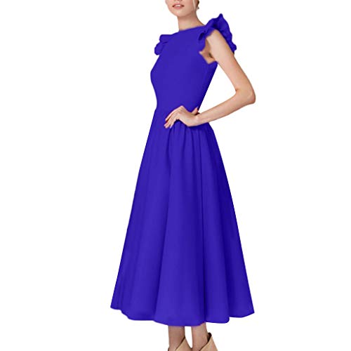 SANFASHION Dresses for Womens, Ladies Women Formal Butterfly Sleeveless O-Neck Prom Evening Party Mid-Calf Dress