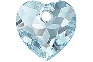 ‎BOHEMIA CRYSTAL VALLEY 1 stk SWAROVSKI CRYSTALS pendant Heart Cut 6432 crystal stone with hole, 14.5 x 14.5 mm Aquamarine (Swarovski-Kristalle Anhänger Herzschnitt 6432 Kristallstein mit Loch Aquamarinblau.)