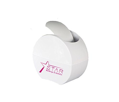 Star Naildesign & Cosmetics Designer Table Bin White with Hinged Lid