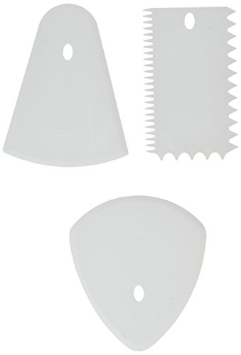 KAISER Teigspachtel-Set 3-teilig Kuchengarnierer Teigspachtel Teigspachtel eckig Pâtisserie 7 unterschiedliche Muster ergonomisches Design hohe Formstabilität