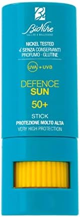 Bionike Defence Sun - Stick Solare SPF 50+ con Burro di Karitè, Uso Localizzato per la Protezione di Zone Sensibili (labbra, naso, orecchie), Nei, Cicatrici, Tatuaggi, Rafforza e Ripara la Pelle, 9 ml