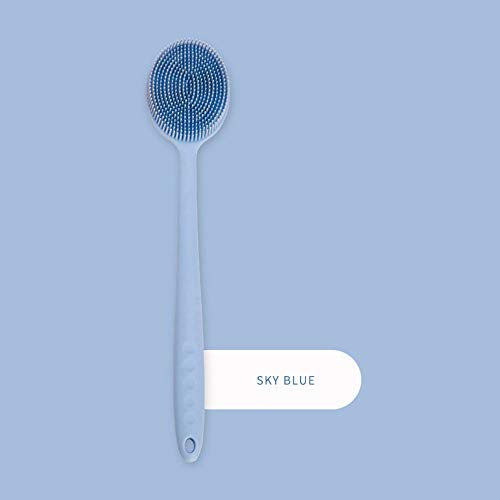 Preisvergleich Produktbild TOPmountain Massage-Badebürste, doppelseitig weiches Haar Bad Körperbürste rutschfeste Duschbürste Langer Griff Bad Duschbürsten - Blau