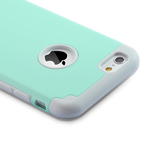 Funda iPhone 6S y Funda iPhone 6   4 7 pulgadas  2 en 1 compuesta Cubierta dura para y Dise  o impreso de Pc  silicona h  brida Protector de golpes fuertes Funda protectora verde menta gris 