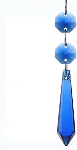 ColorMax Cobalt Blue 55mm Crystal Icicle Prisms Chandelier Drop Pendants Lamp Candelabra Parts, Pack of 10