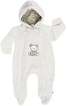 Jacky Kids Nos Bear Overall with Turn Over Mittens, Off-White, Size 68