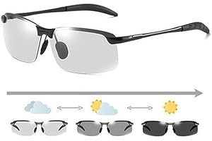 LNYMZD White-black Polarized Photochromic Sunglasses UV400 Sports Sunglasses Day and Night Driving Glasses Ultra-Light Sun Glasses Eyewear Cycling Glasses and Goggles Sports and Outdoors