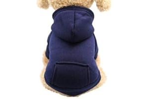 HOME HOLIC 1pc Dog Cat Hoodie Sweatshirts with Pocket Outdoor Pullover Dog Jumpsuit for Small Dogs Puppy Schnauzer Teddy Poodle Chihuahua (XXL, Purple)