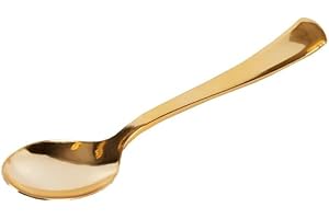 GÉNÉRIQUE Genérico Best Products – 6 cucharas pequeñas de plástico reutilizables, 13 cm, oro