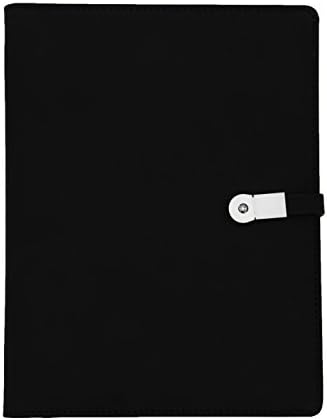 Faux Leather Business Planner Journal Writing Notebook ,Hardcover Notepad ,with 8000mAH Power Bank &amp; 8G Flash Drive ,Phone Charge ,Business Gift ,Black