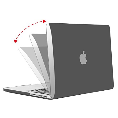 MOSISO Ultra Slim Plastik Hartschale Schutzhülle Hülle Snap Case für Macbook Pro 13 Zoll mit Retina Display NO CD-ROM Drive (A1502 / A1425), Transparent Schwarz - 5