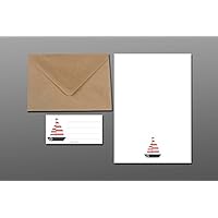 Briefpapier Set / Segelboot No1