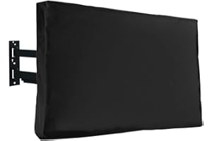 Gicov Cubierta para TV al aire libre, impermeable, resistente a la intemperie, protector de televisión para clima frío, con cubierta inferior, bolsillo de control remoto para televisor de pantalla