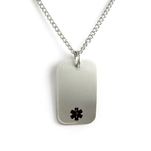 Myiddr Parkinsons Medical Id Dog Tag Necklace Stainless Steel Pre