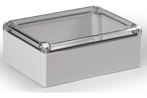 M-E-T MARKTPLATZ-ELEKTROTECHNIK ABS Industriegehäuse Klemmkasten IP66 (LBH 150x200x76 mm, Deckel transparent)