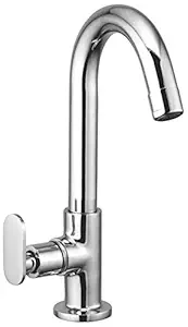 Oleanna Omosn Metro Brass Quarter Turn Fittings Swan Neck (Silver, Chrome Finish)