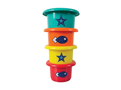 LUDI - Coffret de jeu d'eau pour s'amuser à l'heure du bain. Dès 10 mois. 3 gorilles rigolos qui aspergent, 4 bateaux et 4 verres gigognes percés. Une aide au développement de la dextérité - 40028 – Image 5
