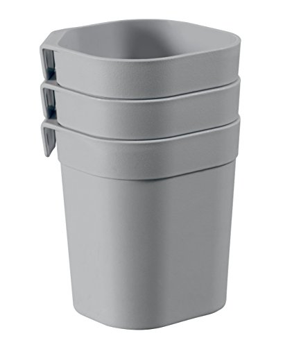 Book's Cover ofCurver 229289 Infinity Lot de 3 Godets Plastique Gris 8 x 8 x 121 cm 035 L
