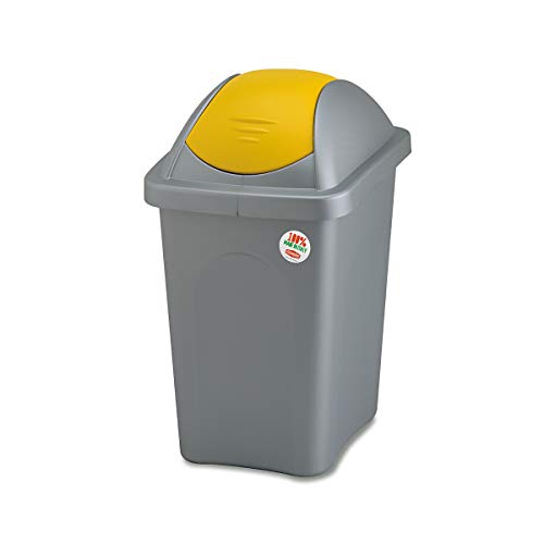 Stefanplast MultiPath Little Poubelle à Couvercle basculant, Jaune/argenté, 30 Litre