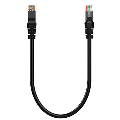 Rankie 5-Stücke 0,3m CAT6 Ethernet Kabel Gigabit Lan Netzwerkkabel (RJ45) Cat.6 Patchkabel 1000Mbit/s (Schwarz) - 4