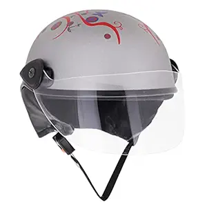 Sage Square Aero Half Helmet (Silver Matte) (Red) (Decal2)