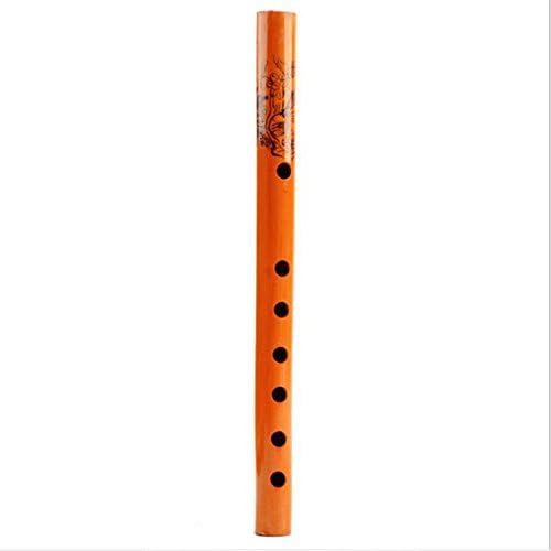 Beautyrain 1Pc Bamboo Flute Traditional Handmade Chinese Musical Instrument About 24cm Gift for Beginners Brown