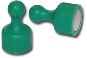 MAGNOSPHERE Piccolo magnete birillo Ø 12 x 20mm Neodimio, verde - forza 1,6kg - 10 pezzi