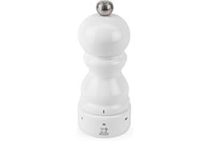 PEUGEOT - Salzmühle Paris u‘Select 12 cm - 6 voreingestellte Mahlgrade - Innovatives Zirlion-Mahlwerk für pulverfeines Salz - Aus PEFC-zertifiziertem Holz - Französisches Know-how - Weiß lackiert