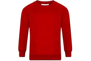 STAR FASHION New Kids Unisex School Uniform Jumper for Girls/Boys Long Sleeve Solid Style Crew Round Neck Sweatshirt Kid’s Sweater Ages 2-14 Years