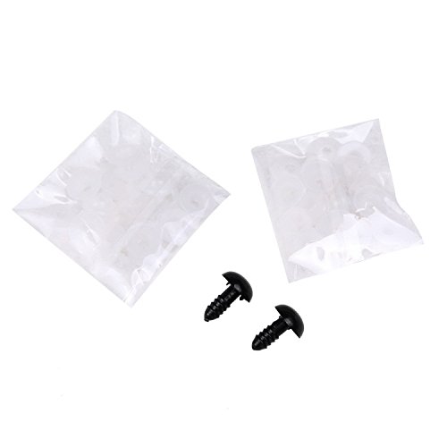 Fafada 100stk Schwarz 6mm-12mm Sicherheitsaugen Teddyzubehör für Kuscheltiere Kunststoff Puppen DIY - 8