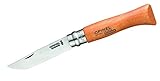 OPINEL - N°08 Carbone - Couteau Pliant de Poche OPINEL Carbone - Couteau de Poche Lame en Acier - Lame Acier 8,5 cm et Manche en Bois de Hêtre