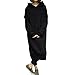 Produktbild VENMO Frauen Casual Hood Sweatshirt Kapuzenjacke Damen Lange Pullover Blusen Tops (XXL, Black)