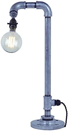 Pipe Art DS0019 Desk Lamp, Lacquered Galvanised Silver, B22d