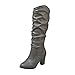 Produktbild Stiefel Damen Boots Leder Boots Frauen Winter Plüsch Stiefel High Heel Combat Boots Wild Outdoor Freizeitschuhe Party Mittel Stiefeletten ABsoar