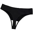 Sexy Seamless Women's Underwear butterfly Thong Panties (Black, XL)