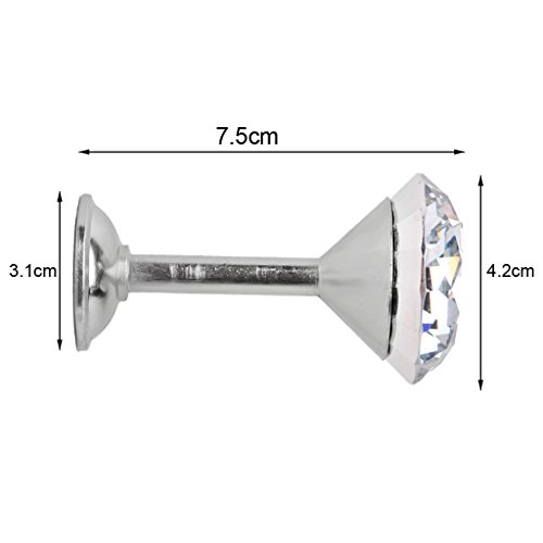 Generic Paar Diamond Design Raffhalter Gardinenhalter Vorhang Haken Tür Wand – Silber - 7