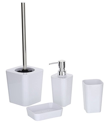 WENKO 20336100 Seifenspender Candy White, Fassungsvermögen 0.33 L, Kunststoff – Polystyrol, 8.8 x 17.4 x 7.3 cm, Weiß - 2